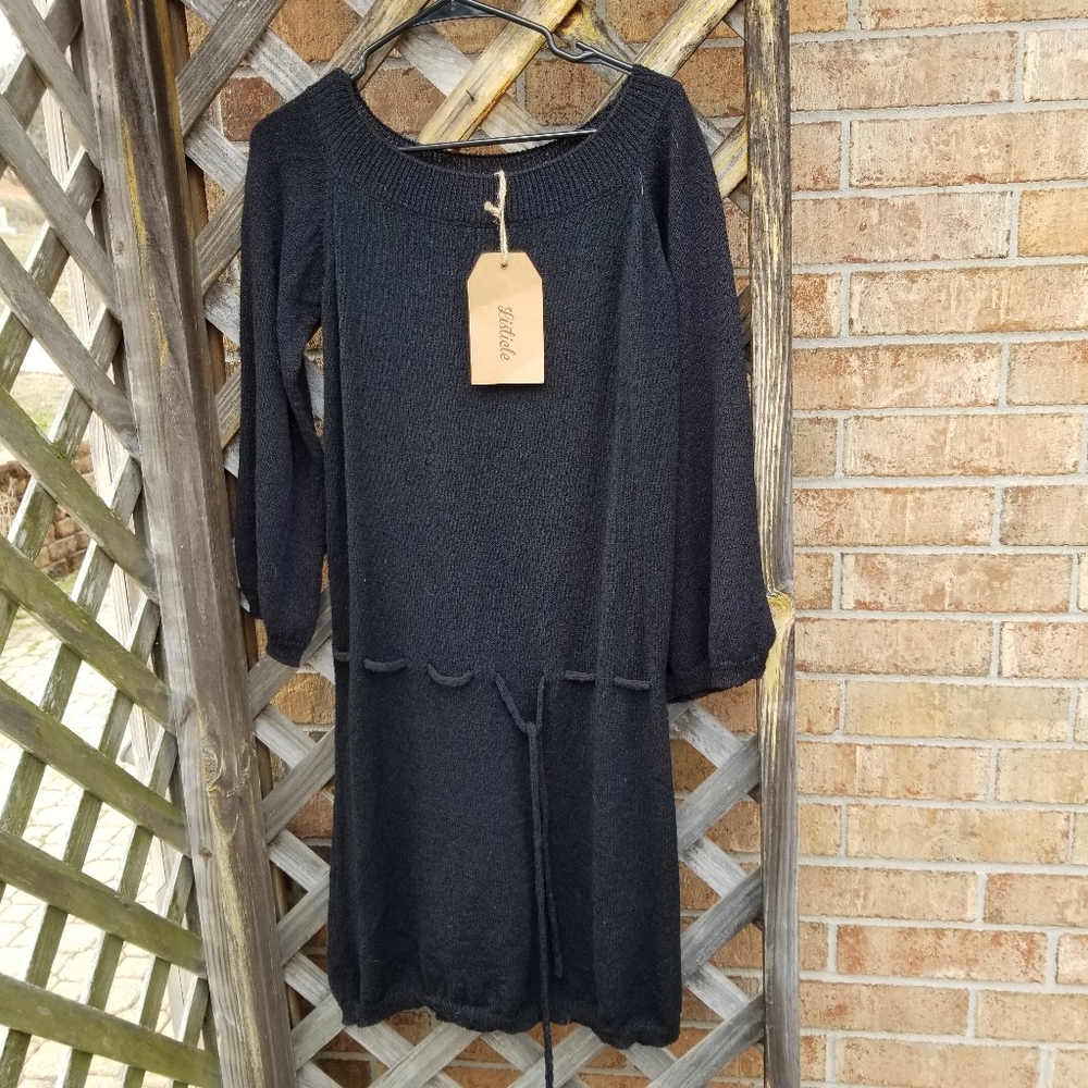 Listicle Black Mohair Sweater Dress